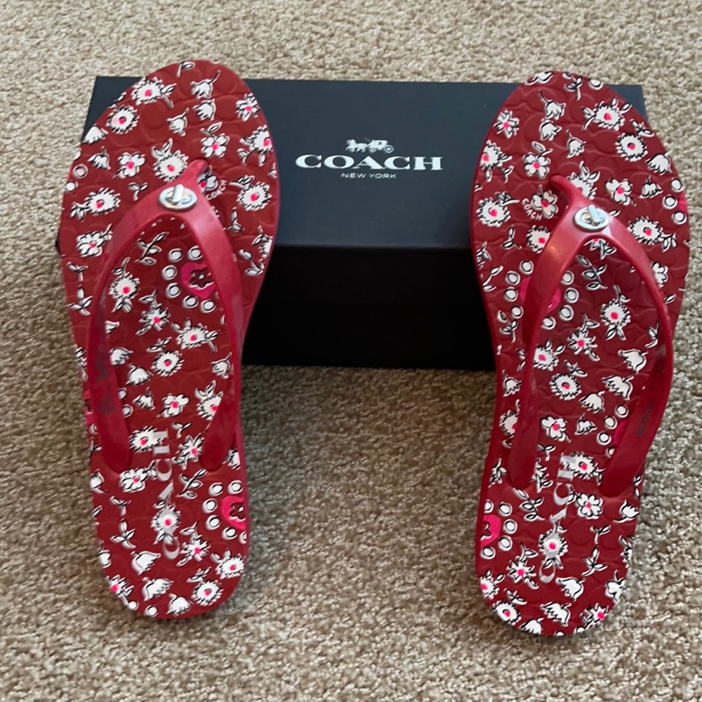 Coach Abigail floral rubber red